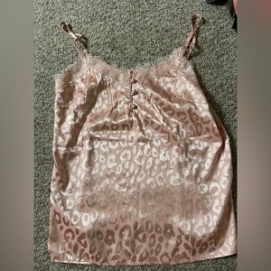 cheetah silk tank top